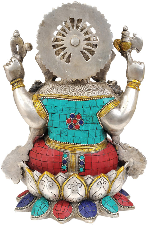 12" Seated Ganesha In Brass | Handmade | Made In India