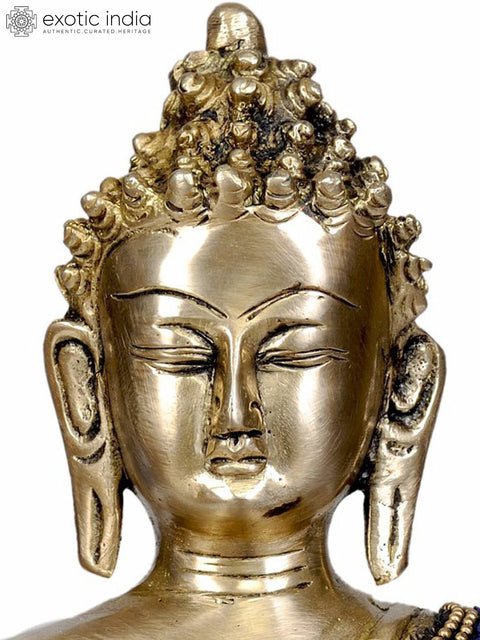 9" Tibetan Buddhist God The Medicine Buddha In Brass | Handmade | Made In India