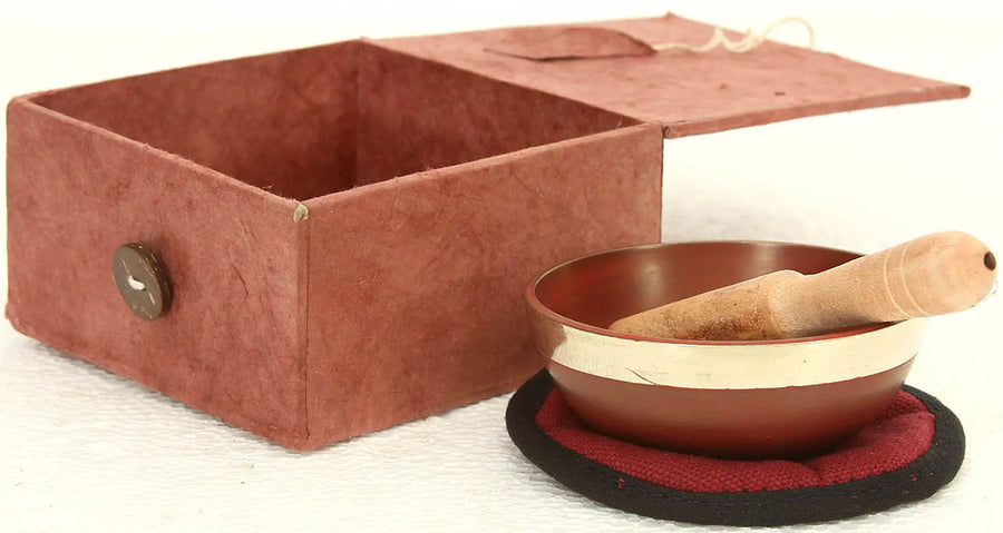 Brass Singing Bowl with Box for Meditation and Pooja