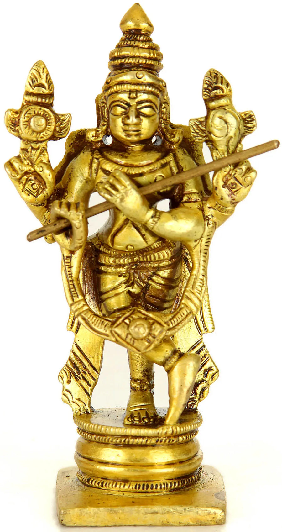 4" Cosmic Form Lord Krishna Brass Statue Handmade