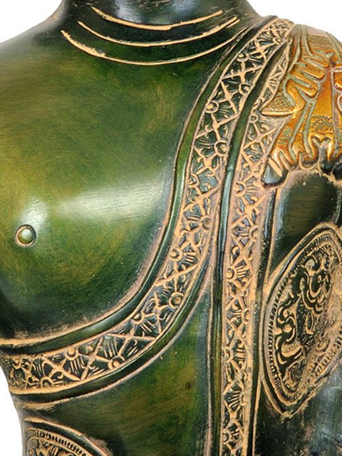 13" Lord Buddha In Brass | Handmade | Made In India