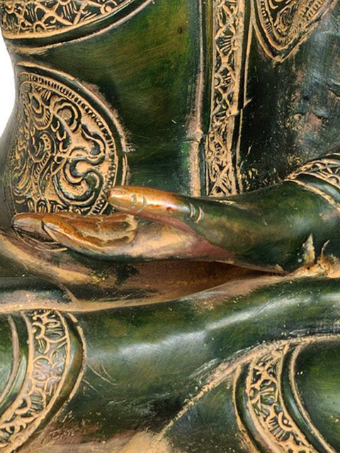 13" Lord Buddha In Brass | Handmade | Made In India