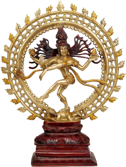 17" Nataraja Brass Statue | Handmade Brass Figurine | Made in India