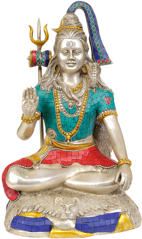 13" Lord Shiva Handmade Brass Statue for Pooja