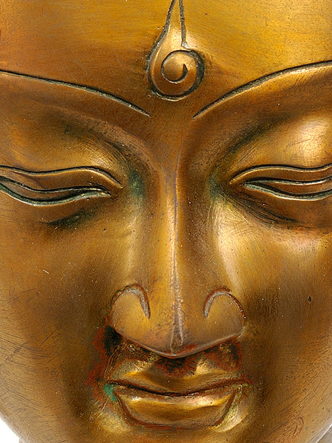 9" Lord Buddha Head In Brass | Handmade | Made In India