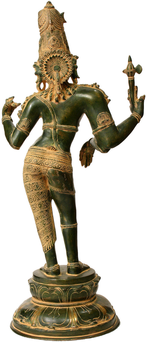 26" Ardhanarishvara Brass Statue | Handmade Shiva-Shakti Idol | Made in India