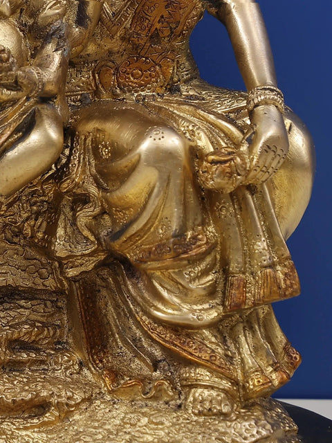 12" Brass Shiva-Parvati Statue with Ganesha