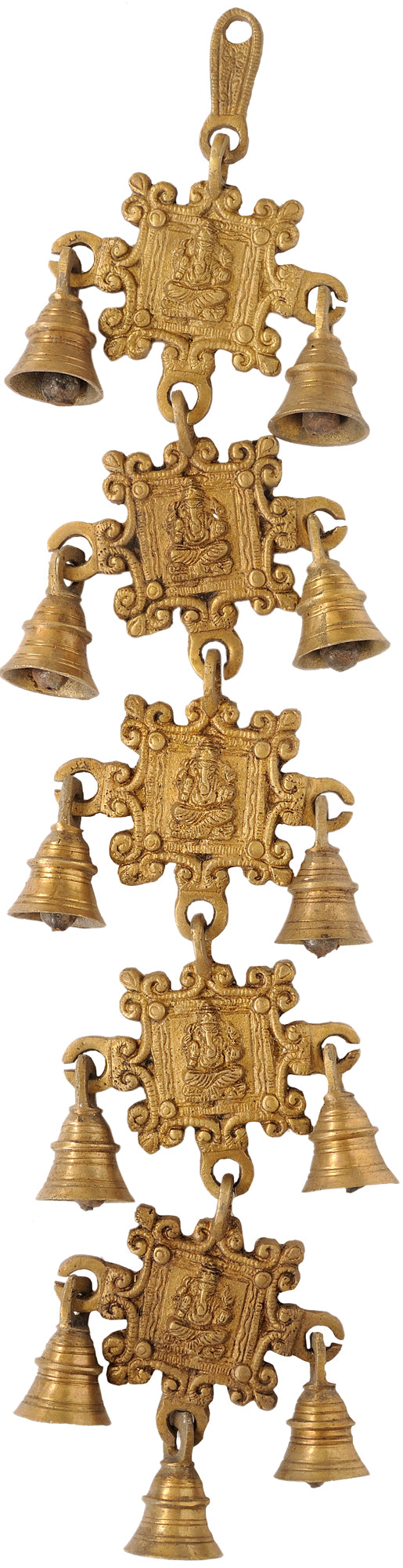 20" Lord Ganesha Handmade Brass Hanging Bells