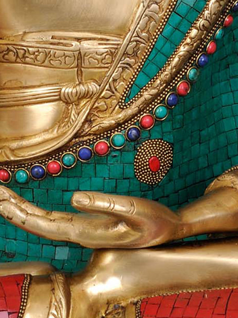 28" Large Size Lord Buddha In Brass | Handmade | Made In India
