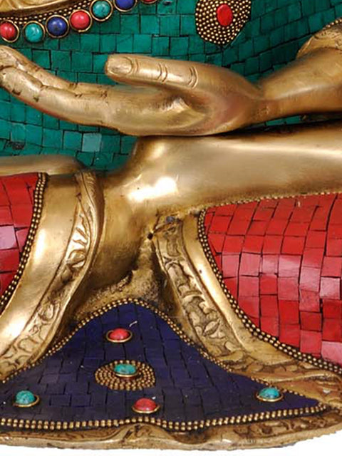 28" Large Size Lord Buddha In Brass | Handmade | Made In India