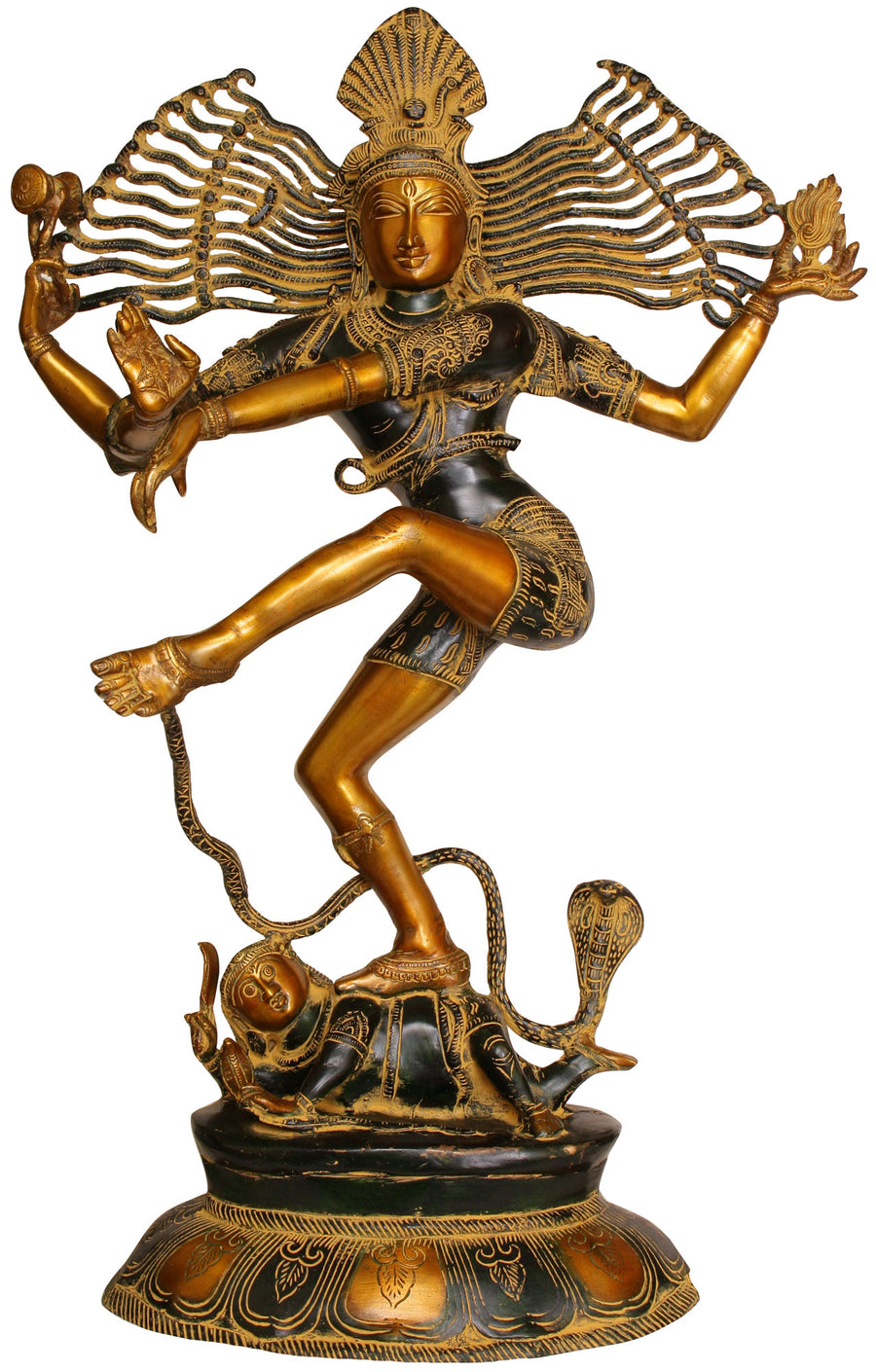 30" Large Handmade Brass Statue - Rare Artisan Craftsmanship