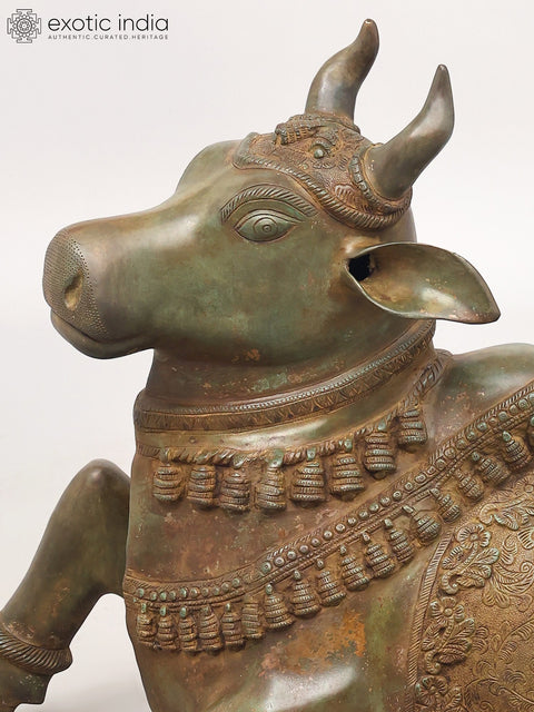 Large Size Nandi Brass Statue, Lord Shiva’s Mount | Handmade | Made in India
