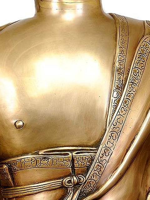 38" (Tibetan Buddhist Deity) Large Size Bhaishajyaguru - The Medicine Buddha In Brass | Handmade | Made In India