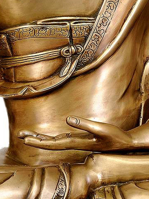 38" (Tibetan Buddhist Deity) Large Size Bhaishajyaguru - The Medicine Buddha In Brass | Handmade | Made In India