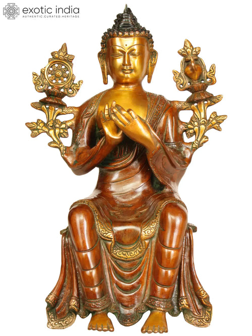 Tibetan Buddhist Maitreya Future Buddha Brass Statue Handmade