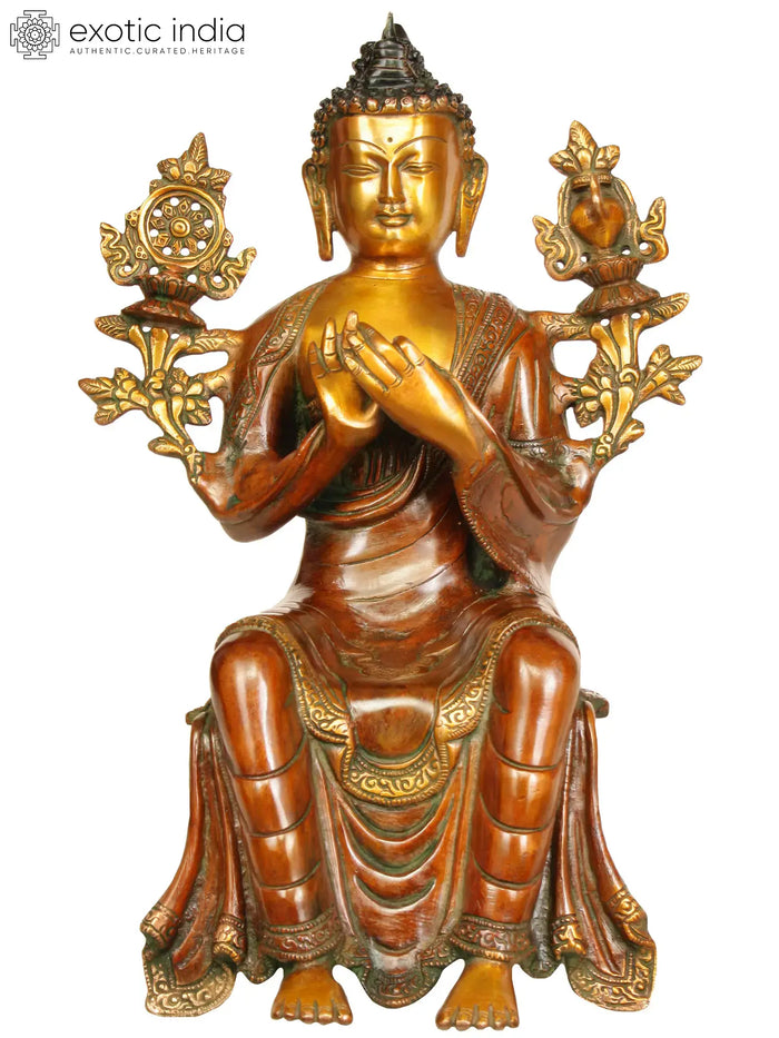 Tibetan Buddhist Maitreya Future Buddha Brass Statue Handmade