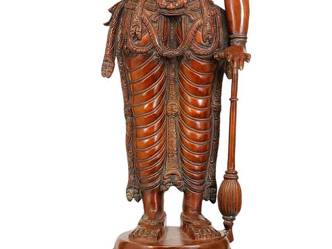37" Large Size Sthanaka Vishnu In Brass | Handmade | Made In India