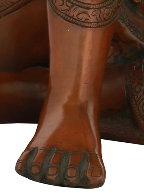 13" Thinking Buddha Brass Statue | Handmade Brass Figurine | Made in India