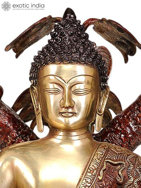 29" Large Size Lord Buddha in a Mango Grove | Brass | Handmade | Made In India