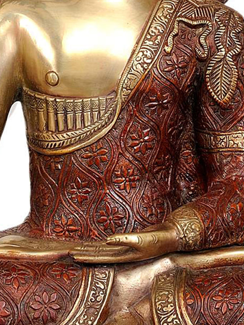 29" Large Size Lord Buddha in a Mango Grove | Brass | Handmade | Made In India