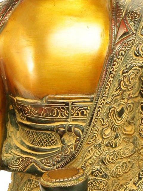 17" Lord Buddha in Bhumisparsha Mudra In Brass | Handmade | Made In India