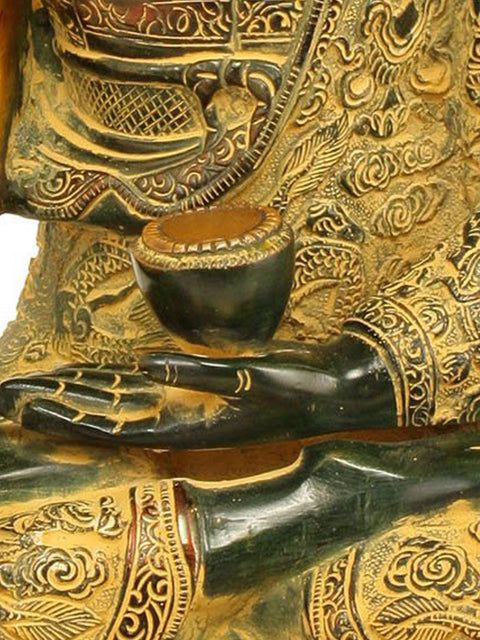 17" Lord Buddha in Bhumisparsha Mudra In Brass | Handmade | Made In India