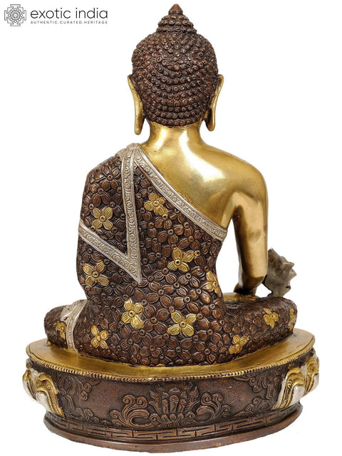 13" Buddhist God Medicine Buddha Brass Sculpture | Handmade | Made in India