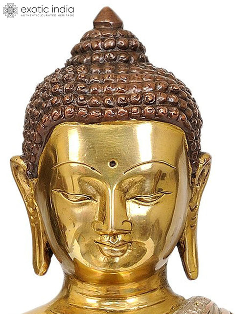 13" Buddhist God Medicine Buddha Brass Sculpture | Handmade | Made in India