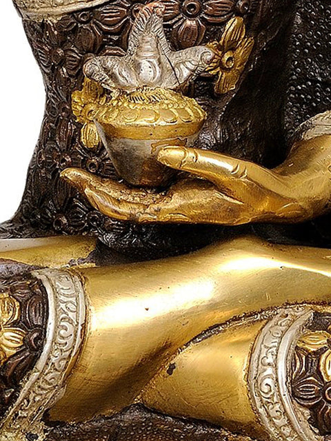 13" Buddhist God Medicine Buddha Brass Sculpture | Handmade | Made in India