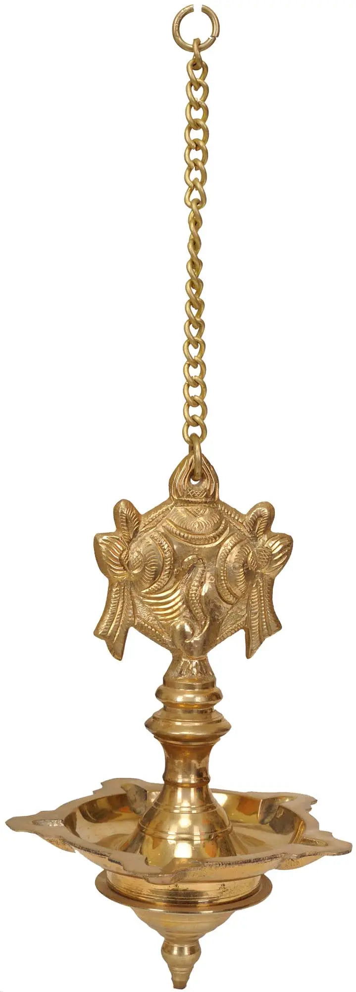 Brass Temple Hanging Lamp for Home Pooja