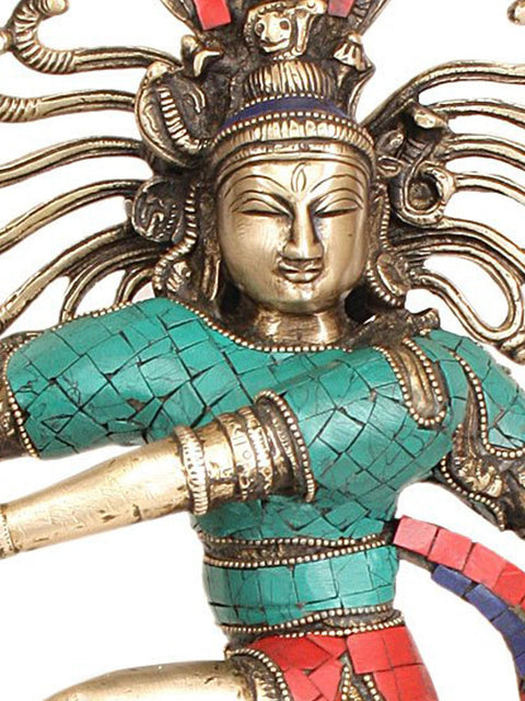 23" Nataraja Inlay Statue in Brass | Handmade | Made in India
