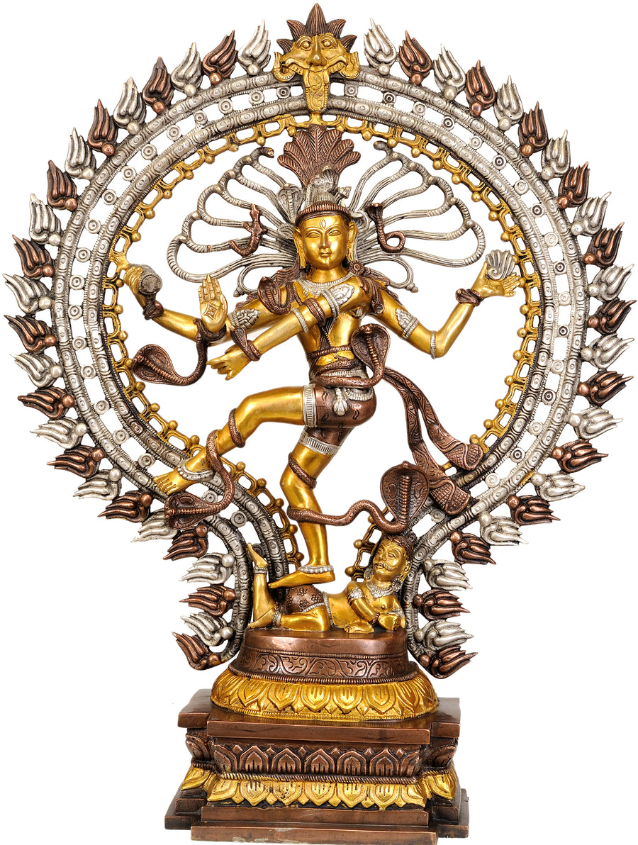28" Large Brass Nataraja Dancing on Apasmar Handmade Statue