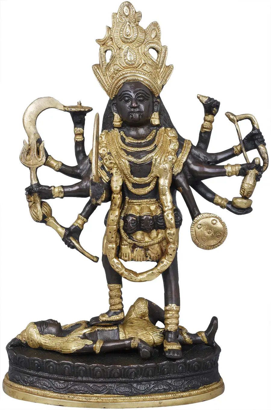 11" Handmade Mother Goddess Kali Brass Statue