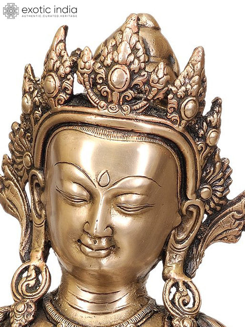 15" Tibetan Buddhist Deity Primordial Buddha Vajrasattva In Brass | Handmade | Made In India
