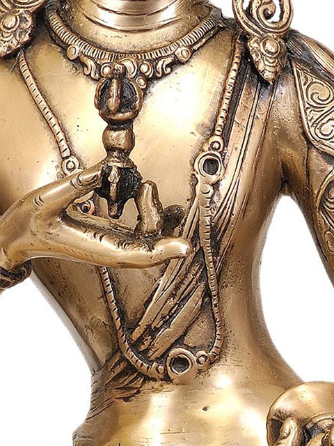 15" Tibetan Buddhist Deity Primordial Buddha Vajrasattva In Brass | Handmade | Made In India