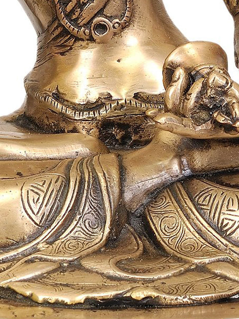 15" Tibetan Buddhist Deity Primordial Buddha Vajrasattva In Brass | Handmade | Made In India