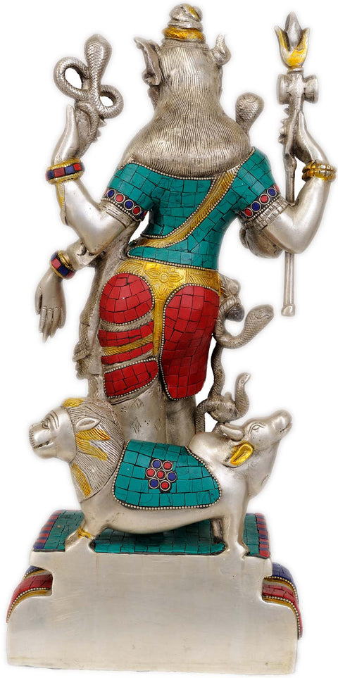 17" Ardhanarishvara Brass Idol | Handmade | Made In India