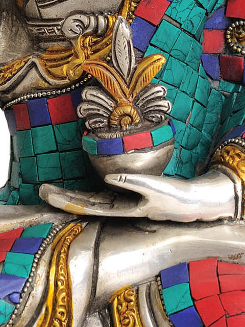 12" Tibetan Buddhist Deity- The Medicine Buddha (Bhaishajyaguru) In Brass | Handmade | Made In India