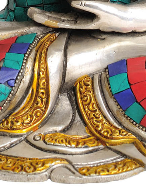 12" Tibetan Buddhist Deity- The Medicine Buddha (Bhaishajyaguru) In Brass | Handmade | Made In India