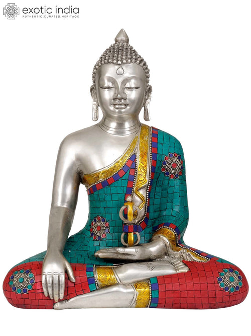 14" Lord Buddha with Dorje Brass Statue Handmade