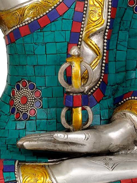 14" Lord Buddha with Dorje In Brass | Handmade | Made In India