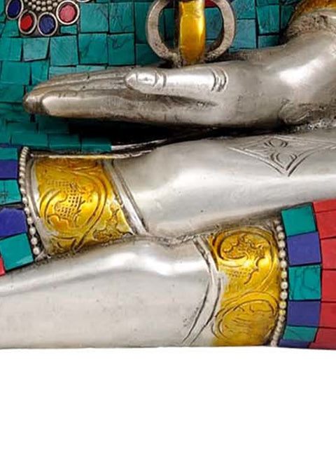 14" Lord Buddha with Dorje In Brass | Handmade | Made In India