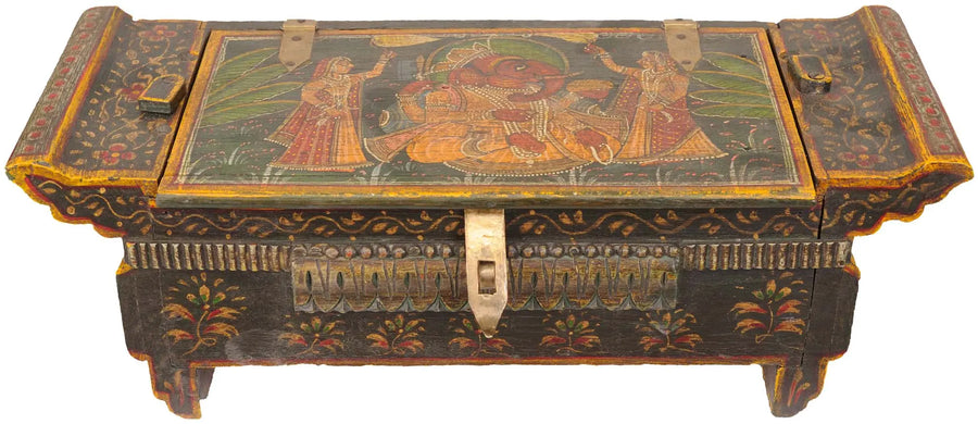 Brass Ganesha and Riddhi Siddhi Box Sculpture