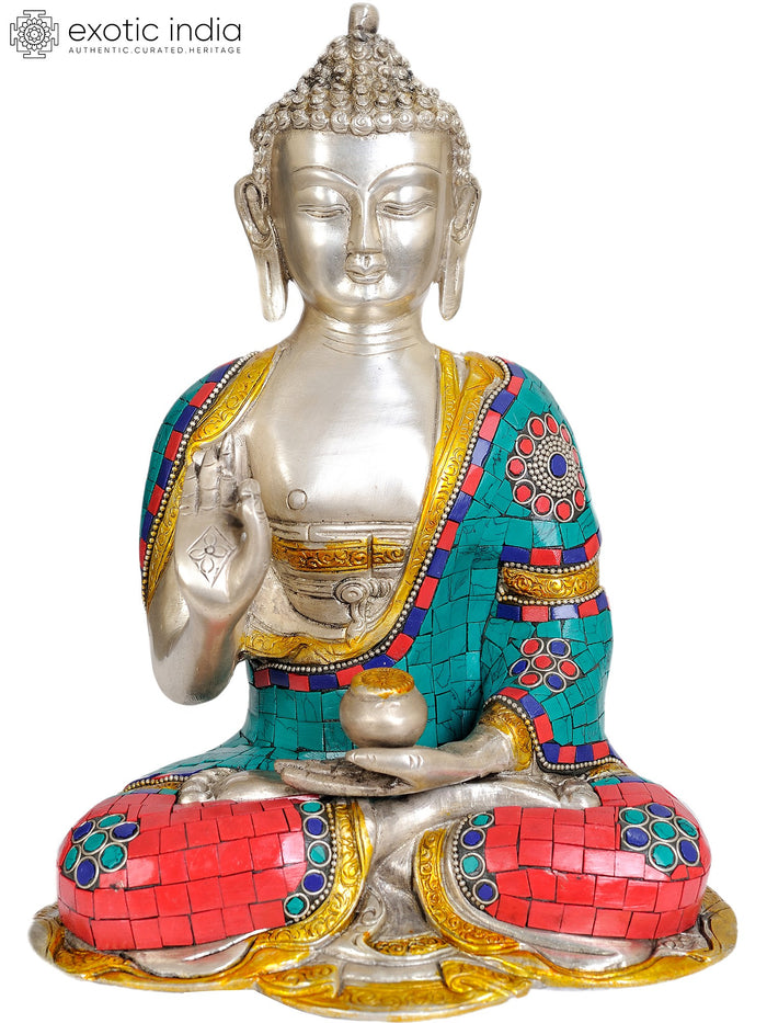 10" Brass Shakyamuni Buddha Statue Preaching Dharma Handmade