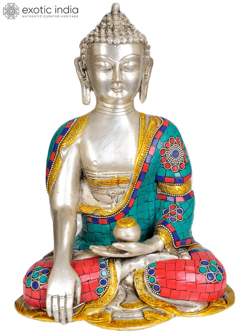 10" Buddha Bhumisparsha Mudra Brass Statue Handmade