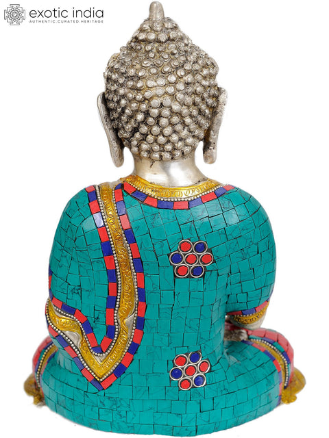 10" The Buddha in Bhumisparsha Mudra In Brass | Handmade | Made In India