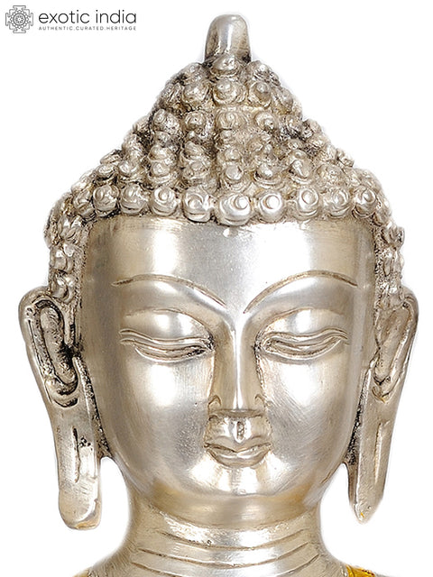 10" The Buddha in Bhumisparsha Mudra In Brass | Handmade | Made In India