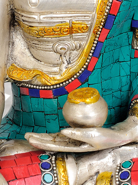 10" The Buddha in Bhumisparsha Mudra In Brass | Handmade | Made In India