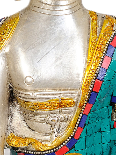 10" The Buddha in Bhumisparsha Mudra In Brass | Handmade | Made In India