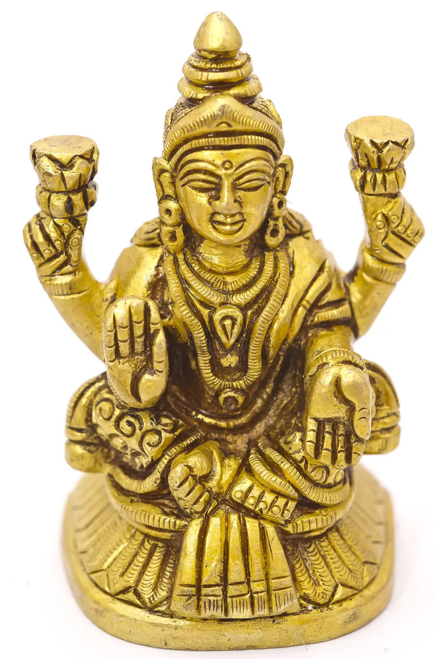 3" Lakshmi Ji Handmade Brass Idol for Pooja
